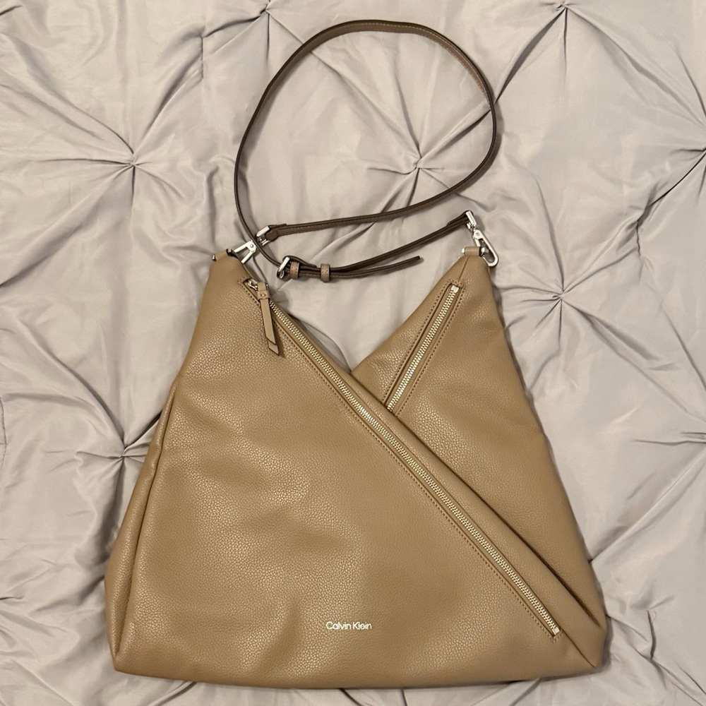 Unique Criss-Cross Zipper Purse, by Calvin Klein
